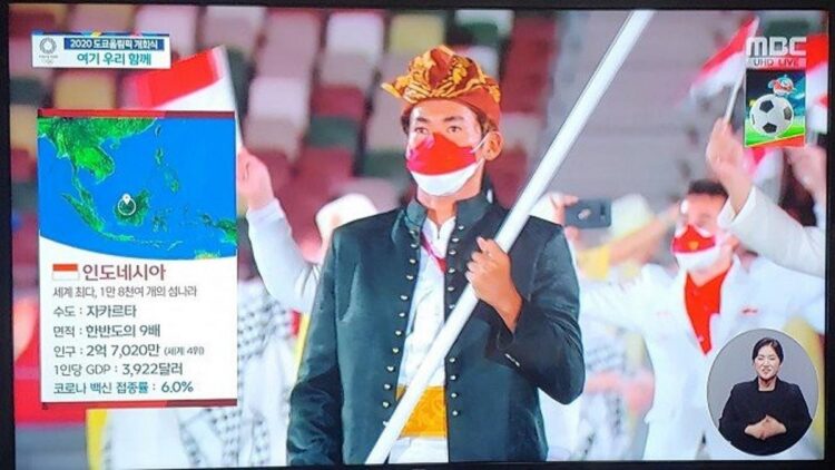 Kontingan Indonesia diolok-olok TV Korea saat pembukaan Olimpiade Tokyo 2020.