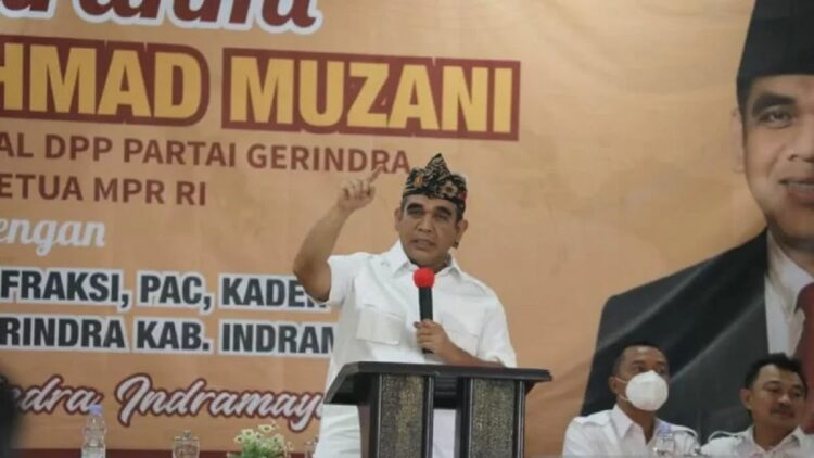 Sekjen Partai Gerindra Ahmad Muzani saat mengunjungi DPC Partai Gerindra Indramayu, Selasa (8/2/2022). ANTARA/Dokumentasi Pribadi