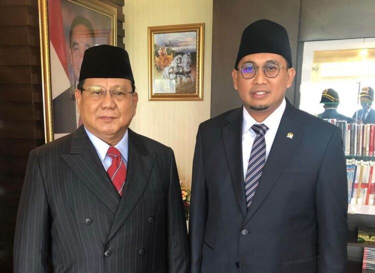 Ketua Umum Gerindra Prabowo Subianto dan Andre Rosiade.