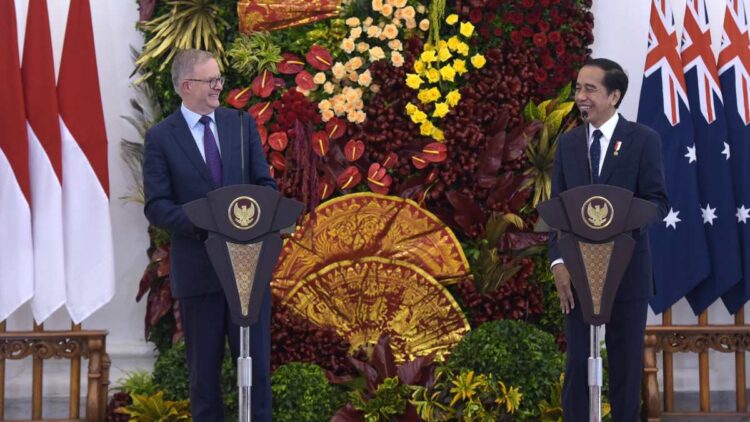 Presiden Jokowi bersama PM Australia Anthony Albanese, di Istana Kepresidenan Bogor, Jawa Barat, Senin (06/06/2022). (Foto: Humas Setkab/Agung)