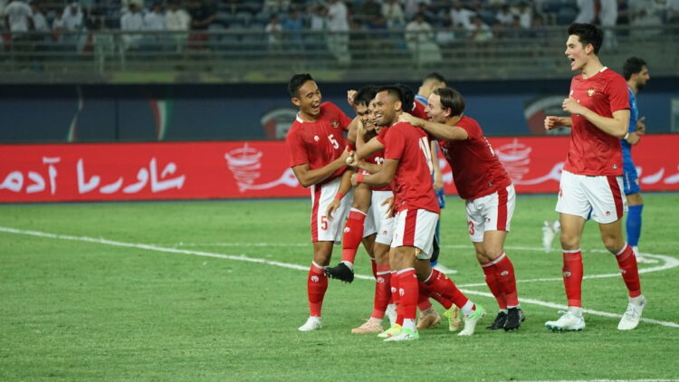 Selebrasi pemain timnas Indonesia