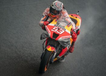 Marc Marquez saat kualifikasi MotoGP Jepang 2022
