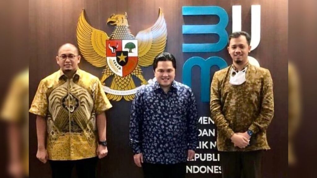 Andre Rosiade bersama Menteri BUMN Erick Thohir dan Wako Bukittinggi Erman Safar