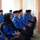 Pejabat tinggi pratama dan pejabat administrator saat akan dilantai Bupati Sutan Riska Tuanku Kerajaan, di Aula Lantai II Kantor Bupati Dharmasraya, Jumat (28/10). (Antara/HO-Kominfo Dharmasraya)