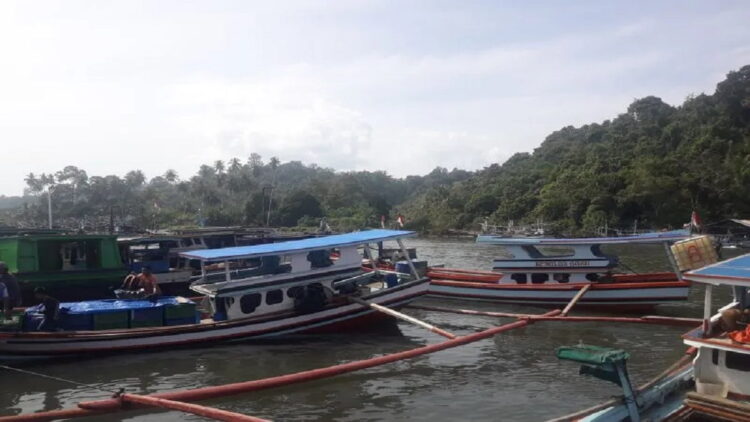 Kapal nelayan di Air Bangis Kabupaten Pasaman Barat banyak yang bersandar tidak pergi melaut karena cuaca ekstrem melanda daerah itu satu minggu terakhir. (ANTARA/Altas Maulana)