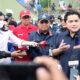 Menteri BUMN Erick Thohir saat mendatangi lokasi gempa