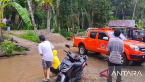 Lokasi warga yang dipatuk ular saat banjir di Kubung, Kabupaten Solok