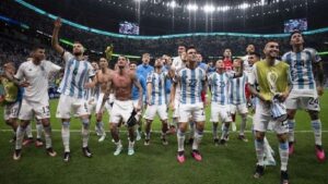 Timnas Argentina saat selebrasi juara Piala Dunia 2022. (dok. istimewa)