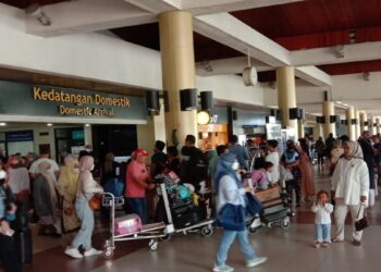 Situasi pintu kedatangan Bandara Internasional Minangkabau (BIM), Kabupaten Padang Pariaman pada Sabtu (31/12/2022) siang. (Dok. Radarsumbar.com)