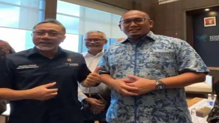 Andre Rosiade bertemu Mendag Zulhas membicarakan terkait revitalisasi Pasar Ulak Karang, Padang. (Foto: Istimewa)