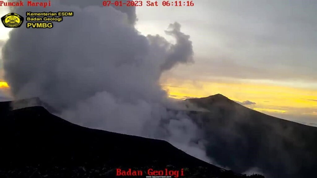 Erupsi Gunung Marapi 7 Januari 2023. (PVBMG)