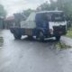 Truk terguling di Rambatan, Tanah Datar sudah dievakuasi. (Dok. Polres Tanah Datar)