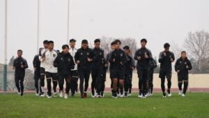 Latihan pemain Timnas U20 jelang pertandingan melawan Uzbekistan. (Dok. PSSI)