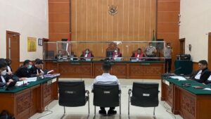 Sidang pembacaan tuntutan AKBP Dody Prawiranegara di PN Jakarta Barat, Senin (27/3/2023). (Dok. Kompas.com)