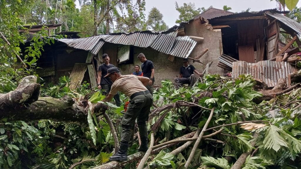 Pembersihan pohon tumbang di Padang. (Dok. BPBD Padang)