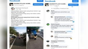 Postingan seorang warga menyewakan trotoar di Padang untuk berdagang viral di Facebook. (Tangkapan Layar)
