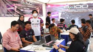 Turnamen Axioo e-Football Tournament 2023 yang diselenggarakan di Max-Indo Padang, Jumat (17/3/2023) siang. (Foto: Dok. Max-Indo)