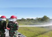 Uji Kemampuan Menghadapi Api, Damkar Lanud Sut Padang Gelar Simulasi Penanggulangan Kebakaran
