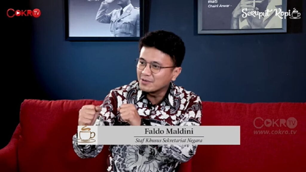 Faldo Maldini di acara Cokro TV. (Tangkapan layar)