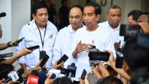 Presiden Jokowi memberi keterangan pers usai menghadiri Musyawarah Rakyat (Musra), di Istora Senayan, Jakarta, Minggu (14/05/2023). (Foto: BPMI Setpres/Rusman)