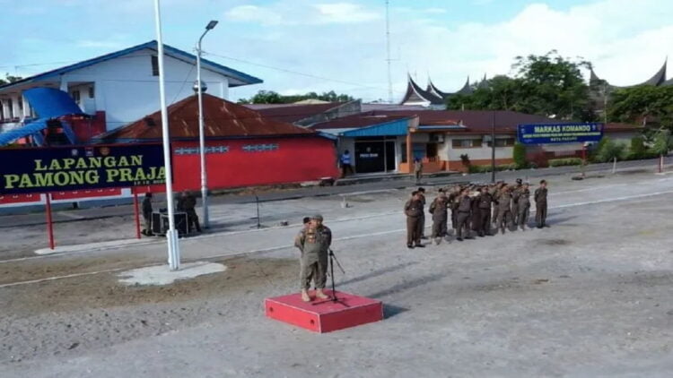 Satpol PP Padang menggelar Apel Pasukan jelang Penas Tani XVI (ANTARA/HO Satpol PP Padang)