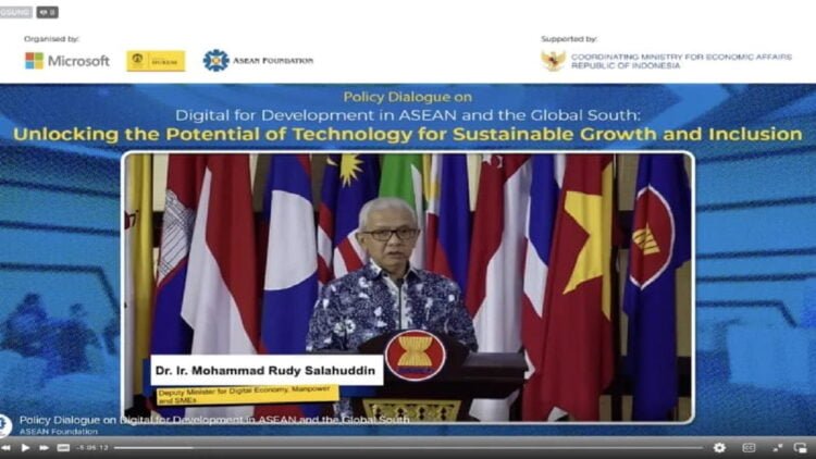 Tangkap layar - Deputi Bidang Ekonomi Digital, Ketenagakerjaan, dan UMKM Kemenko Perekonomian Mohammad Rudy Salahuddin menyampaikan materi dalam sebuah diskusi di Jakarta, Selasa (23/5/2023). (ANTARA/Shofi Ayudiana)