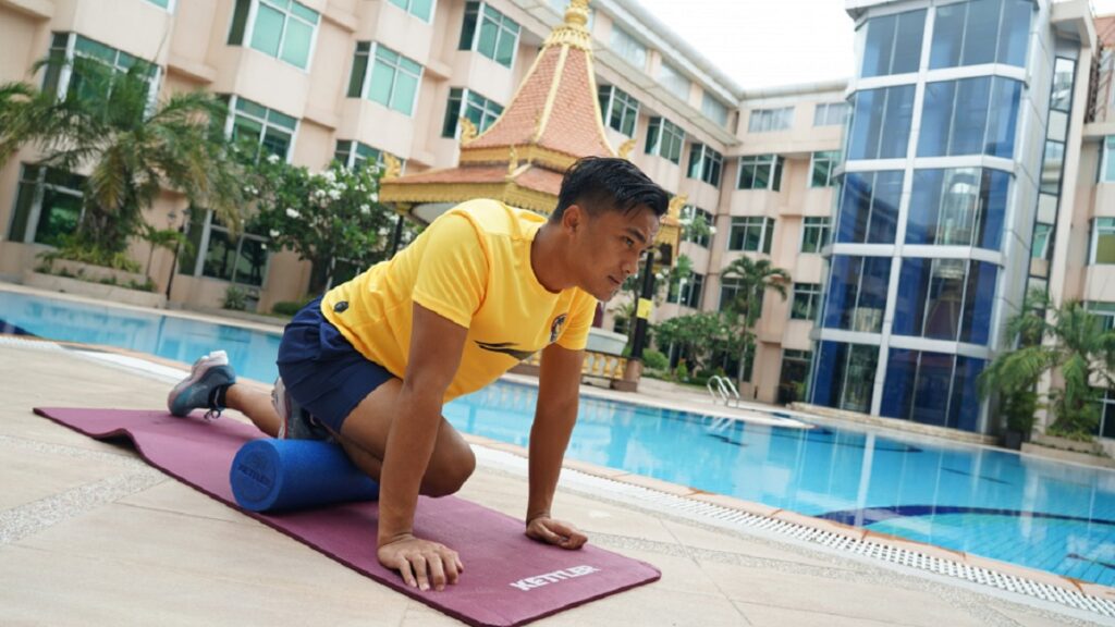 Latihan pemulihan pemain Timnas U-22 usai mengalahkan Myanmar. (Dok. PSSI)