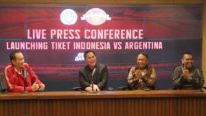 Press conference penjualan tiket Indonesia vs Argentina. (Dok. PSSI)