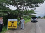 Rawan Lakalantas, Polresta Padang Pasang Plang Imbauan di Jalan Bypass