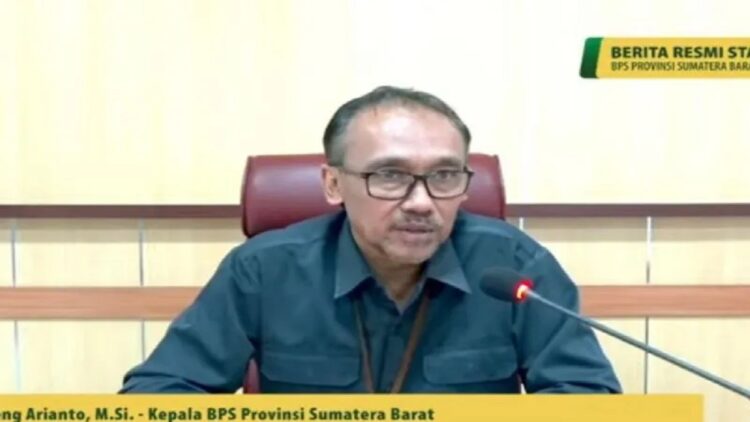 Kepala BPS Sumatera Barat Sugeng Arianto. ANTARA/Tangkapan layar Youtube BPS Sumbar