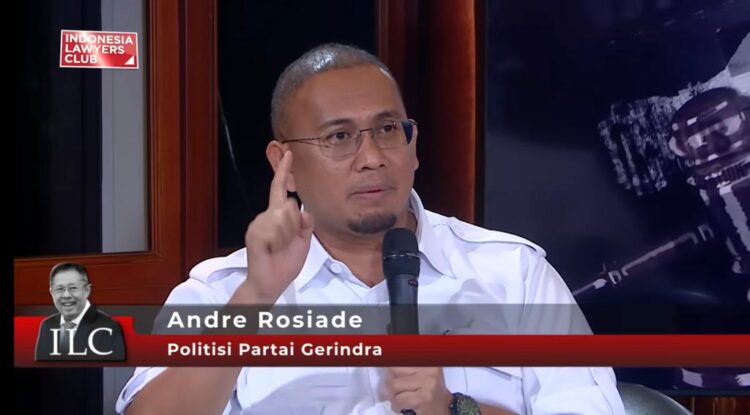 Anggota Komisi VI DPR RI Fraksi Partai Gerindra Andre Rosiade saat menjadi pembicara di acara ILC. (Foto: Dok. Tangkapan layar TVOne)