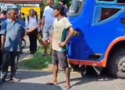Pemotor Masuk Kolong Bus di Lubuk Buaya Padang, Sopir Kabur