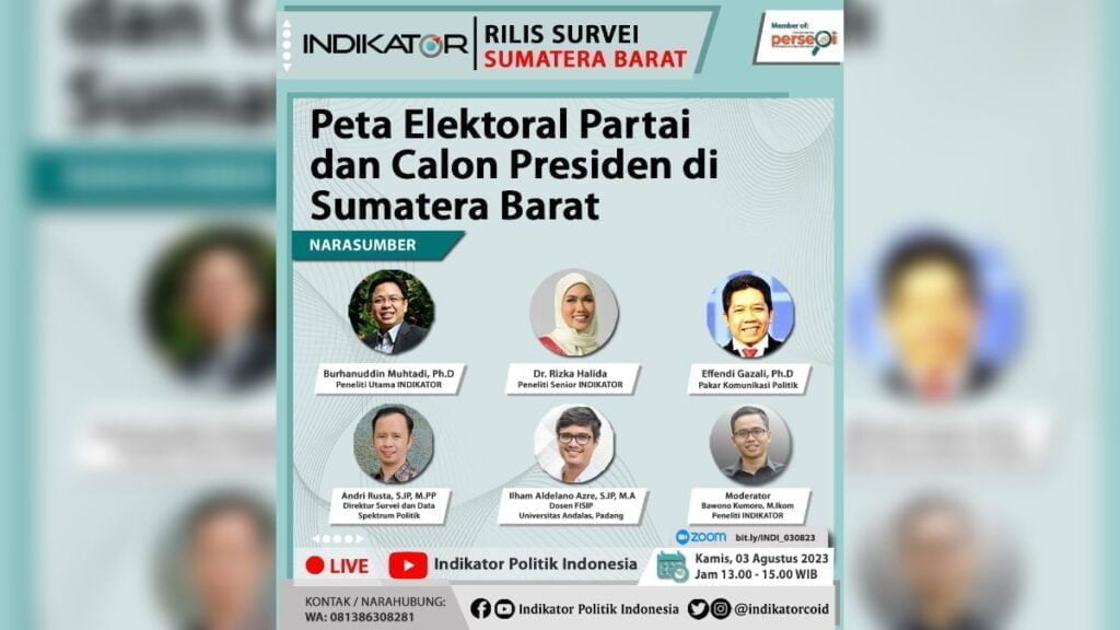 Peta Elektoral di Sumbar Indikator Politik. (dok. istimewa)