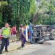Kecelakaan bus pembawa rombongan pasukan pengibar bendera (Paskibar) di Kepulauan Mentawai terbalik. (Foto: Dok. Istimewa)