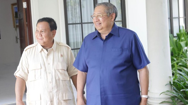 Ketua Majelis Tinggi Partai Demokrat Susilo Bambang Yudhoyono (SBY) bersama Ketum Partai Gerindra Prabowo Subianto. (Arsip Tim Media Prabowo Subianto)