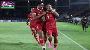 Selebrasi Marselino Ferdinand usai cetak gol ke gawang Chinese Taipei. (dok. istimewa)
