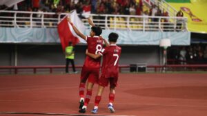 Selebrasi Arkhan Kaka usai mencetak gol untuk Indonesia di Piala Dunia U-17. (dok. PSSI)