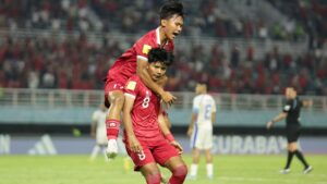 Selebrasi Arkhan Kaka bersama Nabil Asyura usai mencetak gol untuk Indonesia ke gawang Panama. (dok. PSSI)
