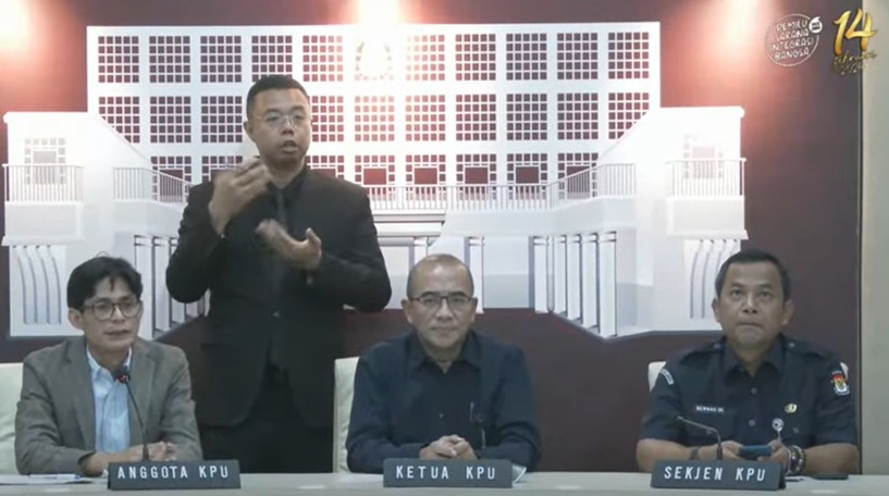 Konferensi pers KPU RI. (Foto: Dok. YouTube KPU)