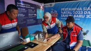 Posko medis gratis Pertamina didirikan selama masa Natal 2023 dan Tahun Baru 2024. (Foto: Dok. Pertamina Patra Niaga Sumbagut)