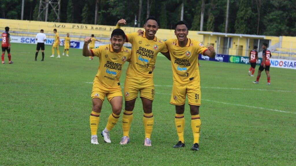 Selebrasi pemain Semen Padang FC usai cetak gol ke gawang SADA Sumut FC. (dok. MO Semen Padang FC)