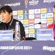 Shin Tae-yong dan Egy saat prematch press conference jelang lawan Jepang. (dok. PSSI)