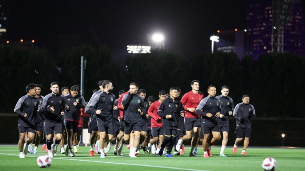 Latihan perdana Timnas Indonesia di Qatar. (dok. PSSI)