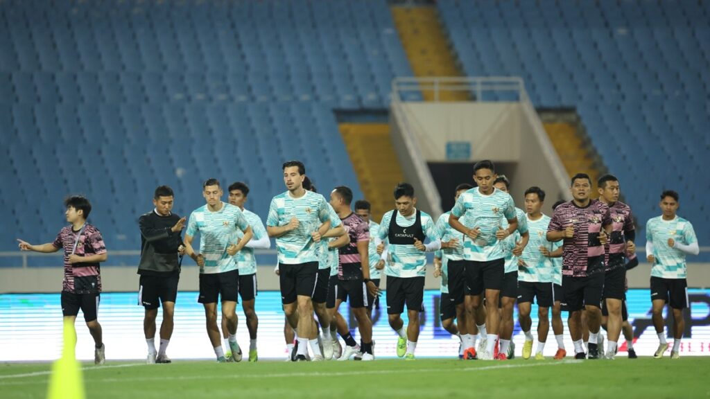 Latihan penggawa Timnas Indonesia jelang lawan Vietnam di leg kedua kualifikasi Pildun 2026. (dok. PSSI)