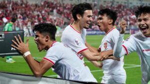Selebrasi pemain Timnas Indonesia usai kalahkan Korsel di babak perempat final Piala Asia U-23. (dok. PSSI)