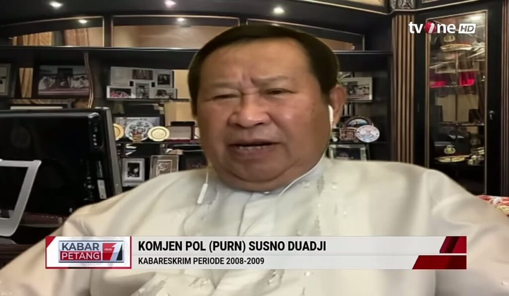 Kabareskrim Polri periode 2008-2009, Komjen (Purn) Susno Duadji. (Foto: Dok. YouTube/ Kabar Petang tvOne)