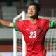 Bayu Gatra melakukan selebrasi usai mencetak gol pada pertandingan persahabatan dengan Timnas U-21 Malaysia di Stadion Maguwoharjo, Sleman, Rabu (5/3). Timnas U-23 Indonesia menang dengan skor akhir 3-0. ANTARA FOTO/Regina Safri/pras/14.