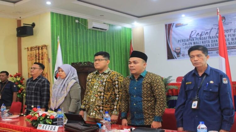 KPU Pariaman melaksanakan rakor persiapan pendaftaran calon kepala daerah 2024. (Foto: Dok. Istimewa)