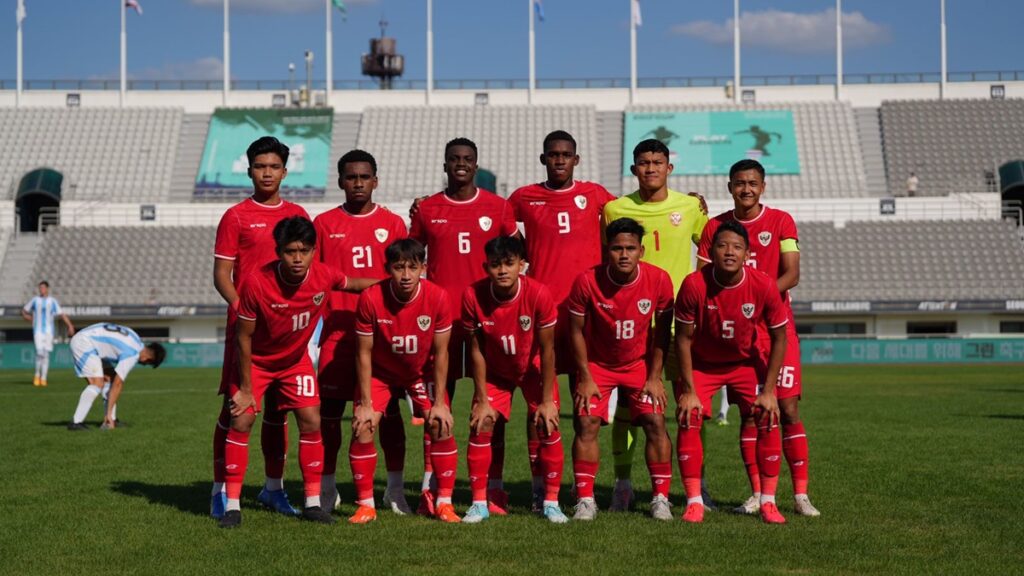 Skuat Timnas U-20 saat lawan Argentina. (dok. PSSI)