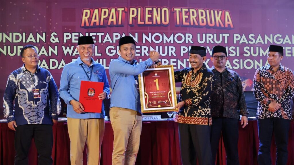 Mahyeldi-Vasko dapat nomor urut 1 di Pilgub 2024. (dok. istimewa)